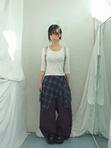U-Neck Three-Quarter Slim Line Cotton Top