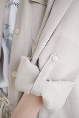 Stretch roll up shirt, Beige