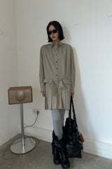 NEW LOW PLEATS DRESS_KHAKI GRAY