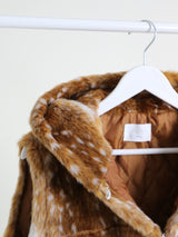 Tier Bambi Fake Fur Hooded Vest (Short Quilted)