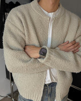 ASCLO Boucle Like Zip Up Cardigan (4color)