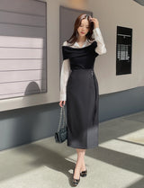 Ever Buckle Strap Wrap Long Skirt