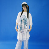 サッドエンジェルエアロクールTシャツ- BLUE