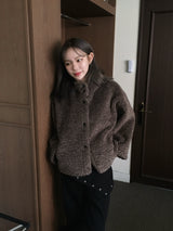 Foaming High Neck Poggle Fur Hooded Jacket (3c)