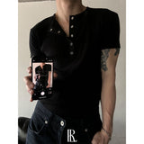 [S/S] ハイリベッドヘンリーネックハーフニット(2color)