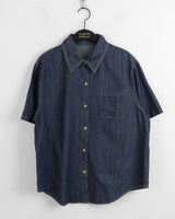 パズルパークデニム半袖南シャツ/Puzzle Boxy Denim Short Sleeve Southern Shirt
