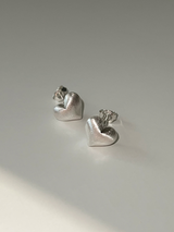 シフォンハートピアス (シルバー)