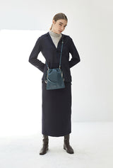 LUZIN MINI シープスキンショルダーバッグ / Peacock Green