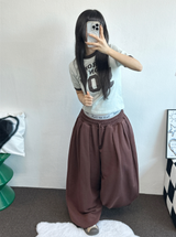 ダウンピンタックバルーンコットンソフティーロングパンツ 🩶🤎🖤3COLOR