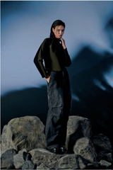 Biker Knit Zip-Up Jacket