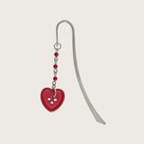 red heart button bookmark