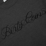 DirtyCoins Script Waffle LS T-Shirt Grey