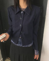 [MADE] Saeh Basic Peach Napping Slit Collar Short Jacket