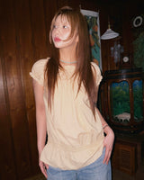 (2color) Smocked Puff Cap Flare Blouse