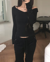 Banding Low-Rise Loose Bootcut Pants