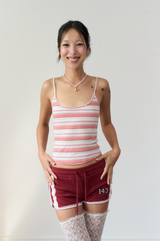 stripe sleeveless red