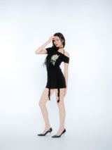 LACE LINED DRESS [BLACK]