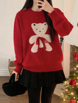#Teddy Bear Ribbon Loose Knit (3color)