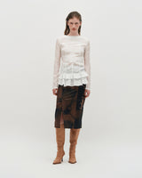 Glossy Frill Top _ SKY BLUE