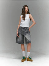 BTB : ウェーブウォッシングバミューダショーツ [GRAY CORE] [UNISEX]