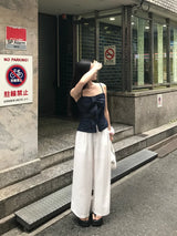 Mille Back Banding Wide Pintuck Long Pants