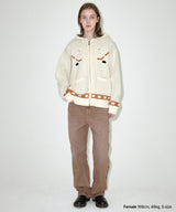 HOCKEY KNIT ZIP-UP HOODIE