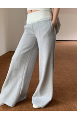 Wide banding lace bootcut pants