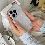 [handmade] pink flower pearl jelly hard case