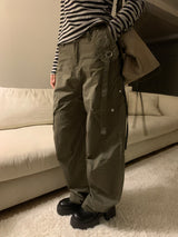 Rover Flap Pocket Back Banding ワイドカーゴロングパンツ (2 Colors)