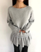 Peon Layered Frill Button Knit