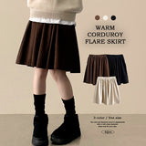 Rose waistband corduroy midi skirt