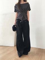 Stud belt wide trousers