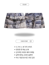 print patch denim hip skirt