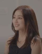 [Jang Nara, TWICE Jihyo Worn] インターリンクサークル舗装925シルバー+ロジウムメッキネックレスN056-01H