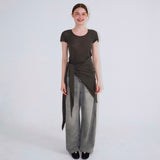 Washed Denim Pants