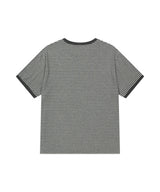 ベーシックロゴストライプリンガーTシャツ