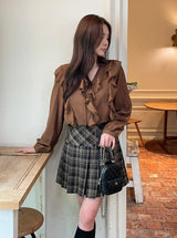 Shushu V-Neck Lace Ruffle Blouse