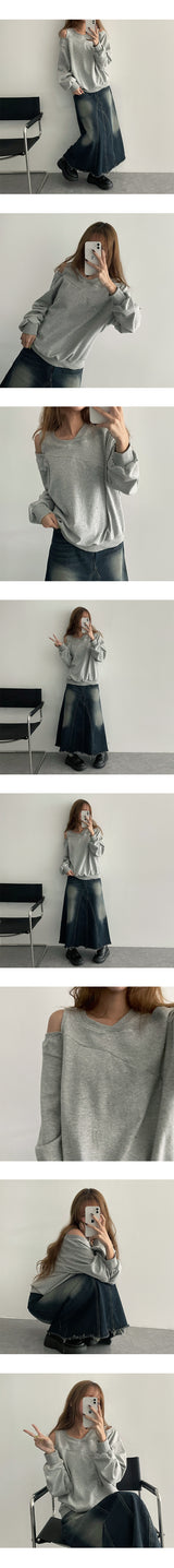 Joy unbalanced off-shoulder sweatshirt