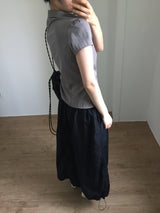 Unbalanced draping blouse (2color)