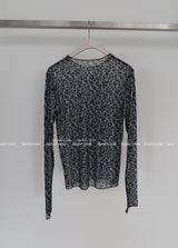 レオパードレオパードシースルーTシャツ