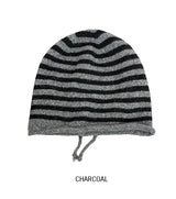 Striped Back Strap Wool Beanie