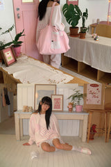 [BITTE DOSAN X SHAKIRI] MELODY OFF SHOULDER TOP (PINK)