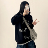 Pen Lettering Printing Round Knit
