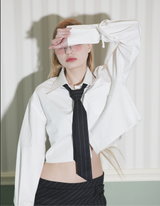 Poplin Crop Shirt(White)