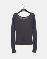カラットレイヤードシースルーテンセルUネックTシャツ