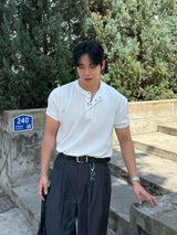 Deli ヘンリーネック半袖Tシャツ