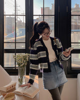 Striped knit cardigan
