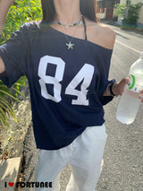 ナンバーネイビールースフィット半袖Tシャツ