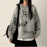 Pen Lettering Printing Round Knit