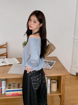 [S-3XL] ポケットステッチバルーンワイドデニムパンツ (3color)